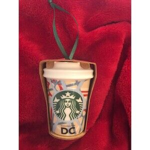 Starbucks Washington DC Ceramic Street Map Ornament Coffee Cup 2015 Mermaid Logo